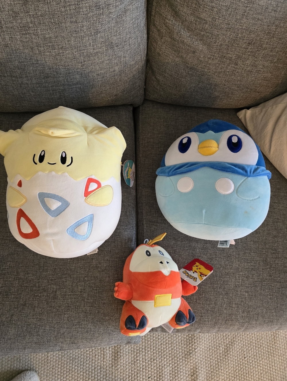 Togepi, Piplup & Fire Croc Plush Trio - Soft Pokémon Stuffed Toys